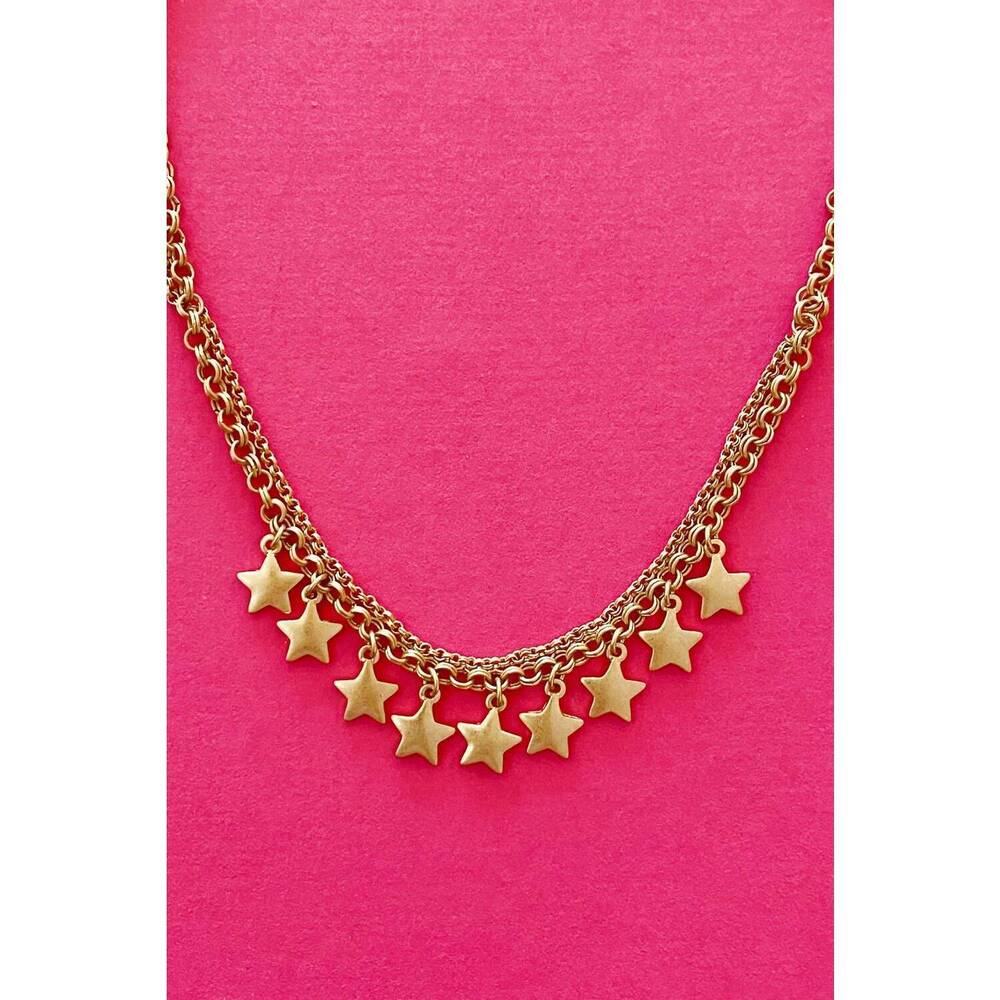 NEW ELLISON+YOUNG women's stars of the sky star charm necklace in gold